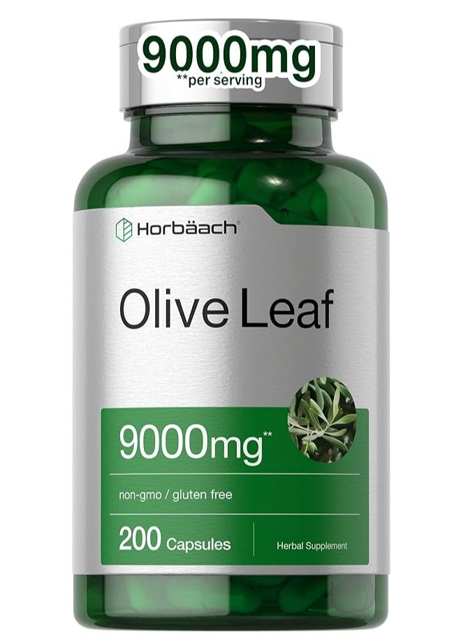 Horbäach - Olive Leaf Extract Capsules 9000mg 200 count - Image 1