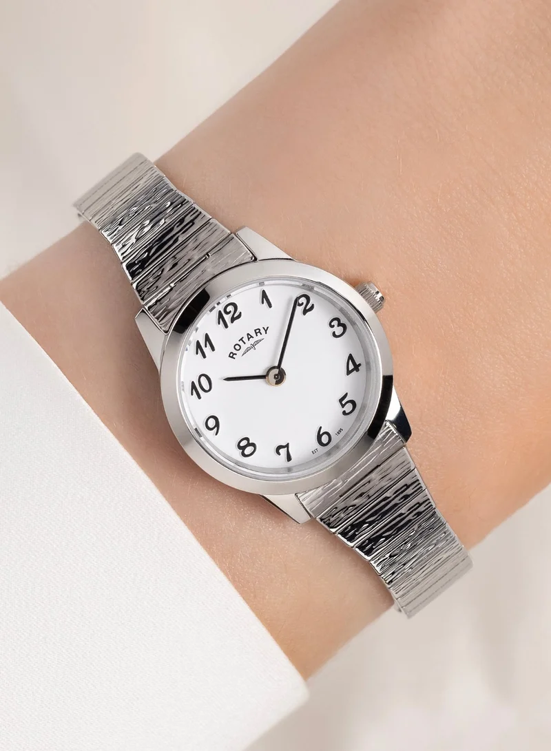 Rotary  Women's Heritage Altera Analogue Watch, 22 mm, White Dial, Steel Expander Bracelet for Women | Best Price UAE