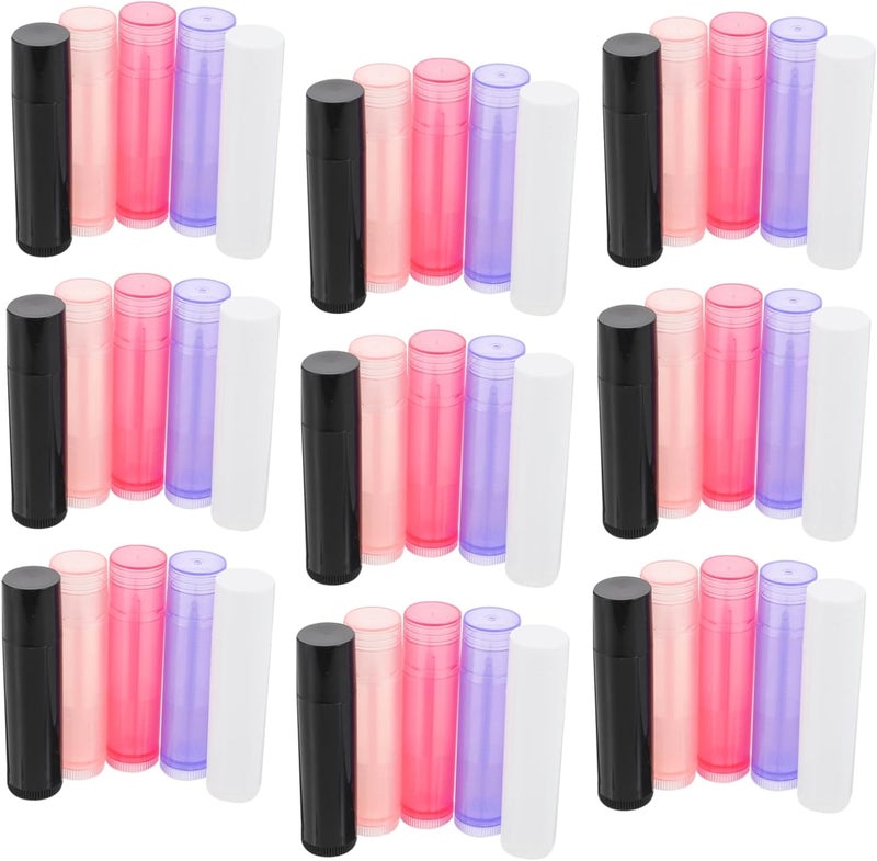 DOITOOL 50pcs Reusable Lipstick Storage Tubes Lip Balm Containers Empty Lip Gloss Tubes Colors for Homemade Lipstick and Travel Use - Image 1