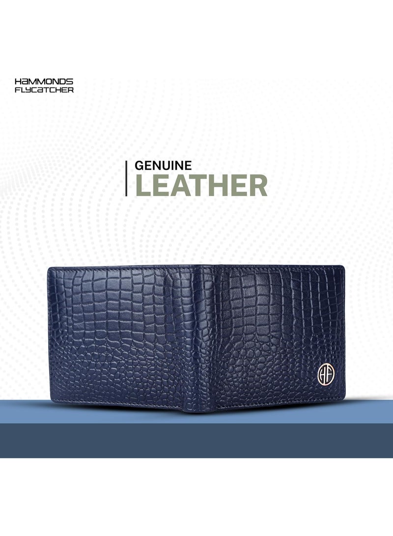  هاموندز فلاي كاتشر محفظة جلدية للرجال بحماية  للاستخدام اليومي كروك أزرق - Image 3