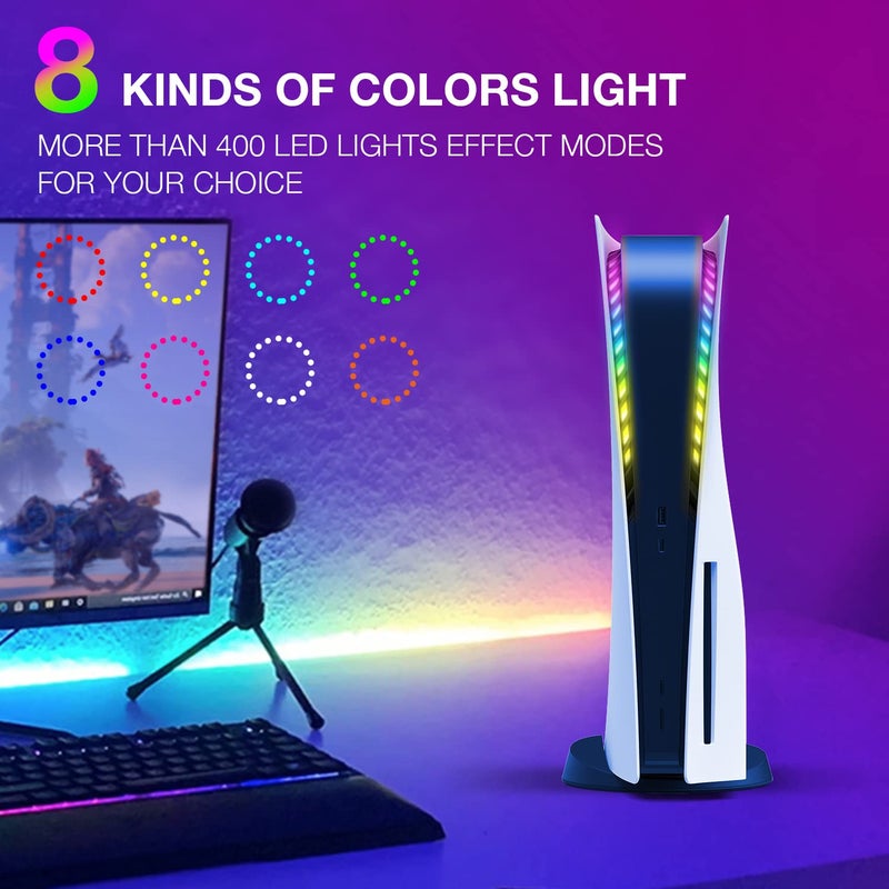JUSPRO PS5 LED Light Bar, JUSPRO RGB Ring LED Light Set, Accessory, Compatible with Playstation 5 / PS5 Slim Console, Digital Edition and Regular Edition (LED Light) - Image 3
