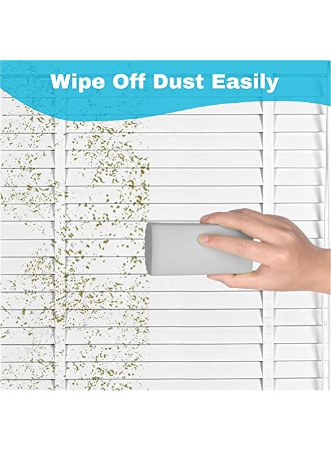 4pcs Damp Sponge Duster Grey, Household Clean Sponges Duster for Cleaning Baseboards Blinds, Vents, Window Trunk, Scrub Magic Dusting Sponge Eraser Reusable Wet Sponges Cleaning Supplies Tool - Image 3