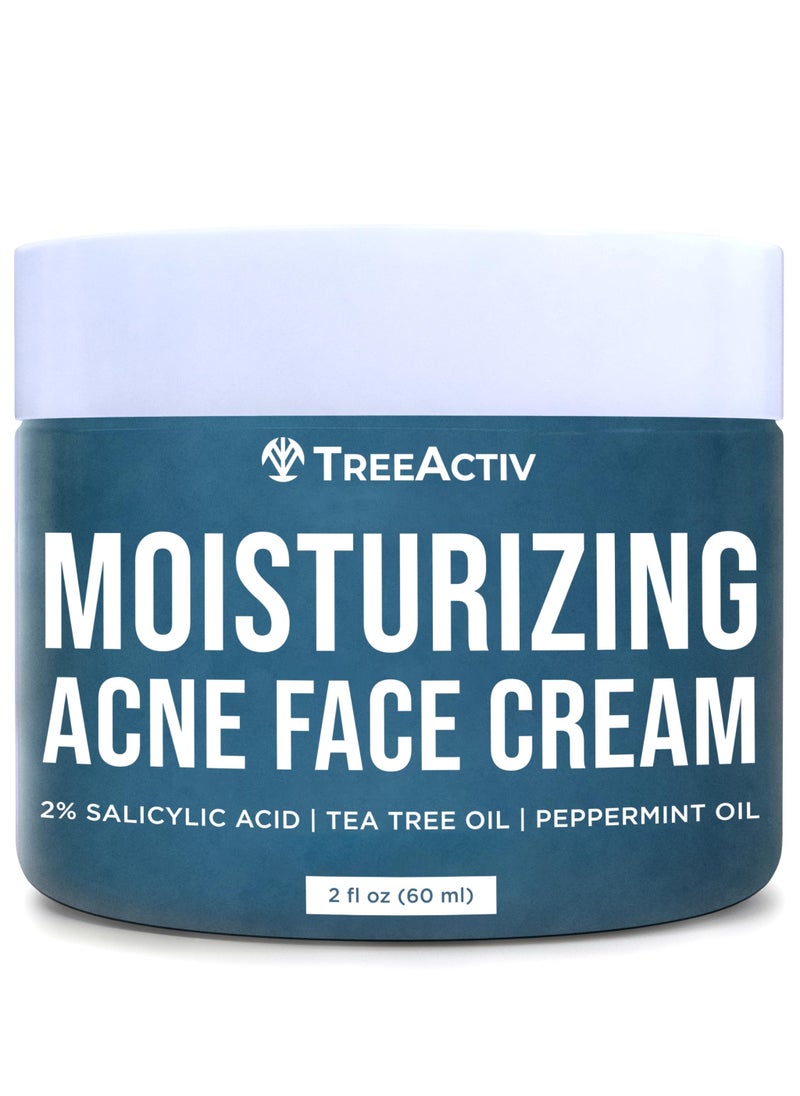 TreeActiv TreeActiv Acne Cream Original Formula, 2 fl oz, 2% Salicylic Acid Face Moisturizer for Oily Skin, Skin Care Acne Formula for Cystic Acne Treatment, Hydrating Face Moisturizer for Acne Prone Skin 