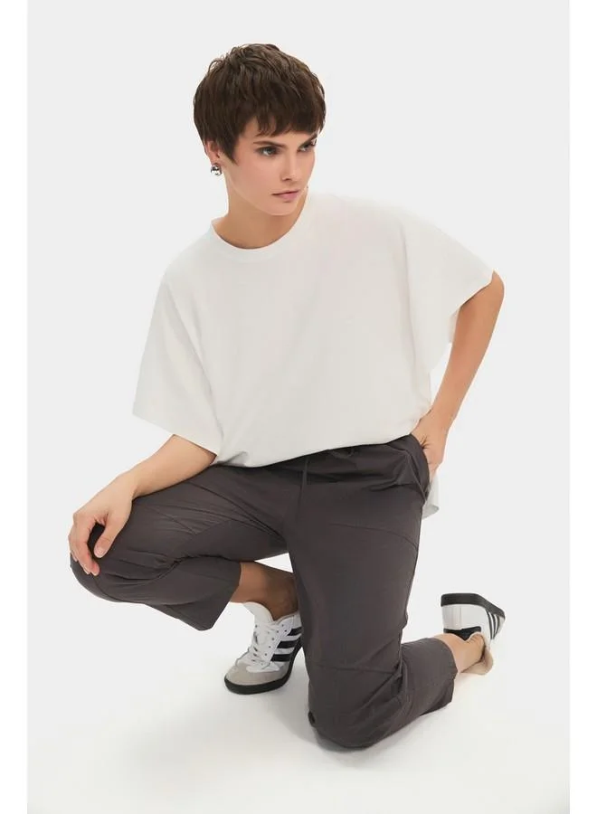 JUNE June Women 100% Cotton Oversize/loose Fit Crew Neck Flowy Tshirt White