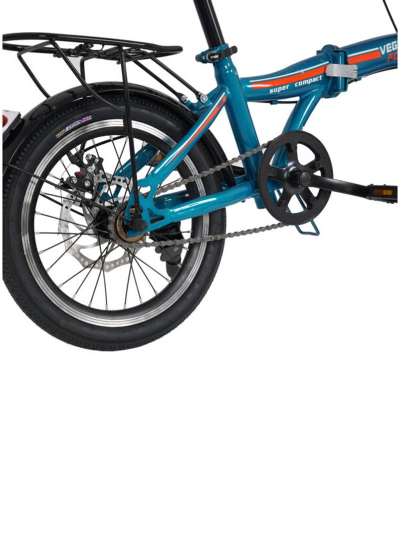 Vego - Fold 16 Inch Single Speed Folding Bike - Blue - Image 1