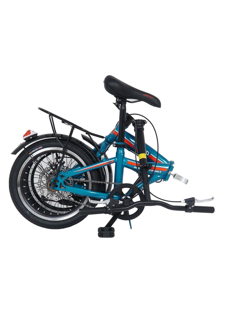 Vego - Fold 16 Inch Single Speed Folding Bike - Blue - Image 1
