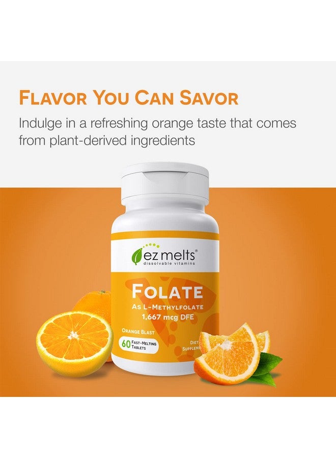 EZ Melts Folate Supplement As L 5 Mthf Dissolvable Folate Supplement For Women And Men L5 Methyl Folate To Promote Heart & Nervous System Health Vegan Bioactive Optimized Folate Tablets - Image 5