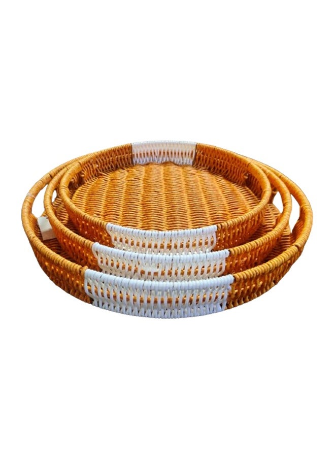 NKX Set of 3 Multifunctional Rattan Tray  - Image 1