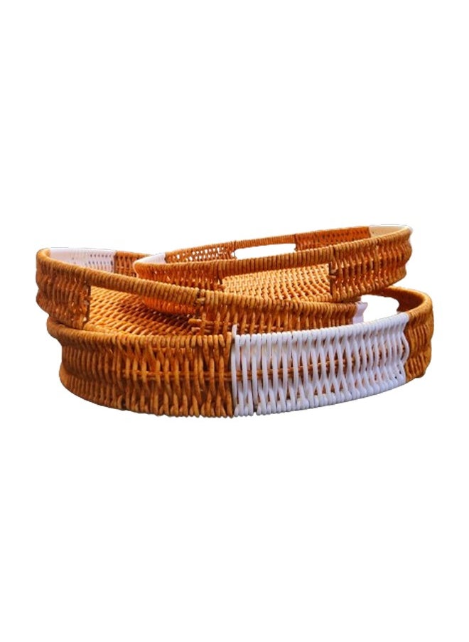 NKX Set of 3 Multifunctional Rattan Tray  - Image 3
