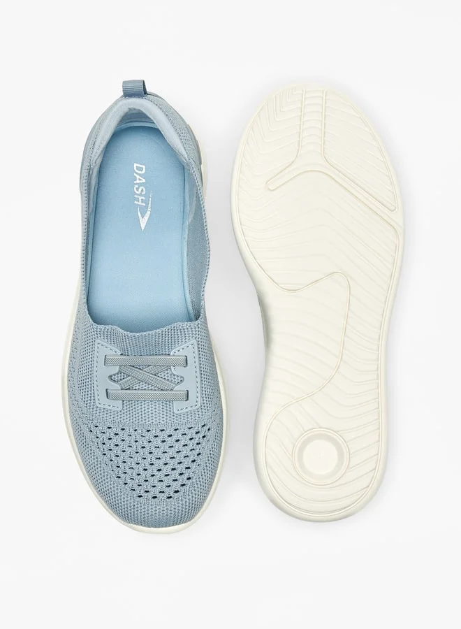 داش Textured Slip-On Sports Shoes with Lace-Up Detail