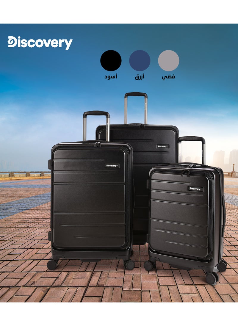 Discovery Adventures - Crossroad 3-piece luggage set from Discovery, made of aluminum and polycarbonate, with wheels and multiple sizes - Image 1