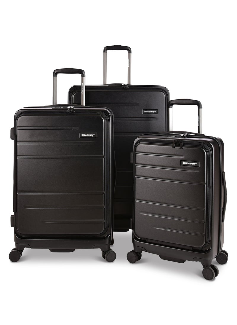 Discovery Adventures - Crossroad 3-piece luggage set from Discovery, made of aluminum and polycarbonate, with wheels and multiple sizes - Image 1