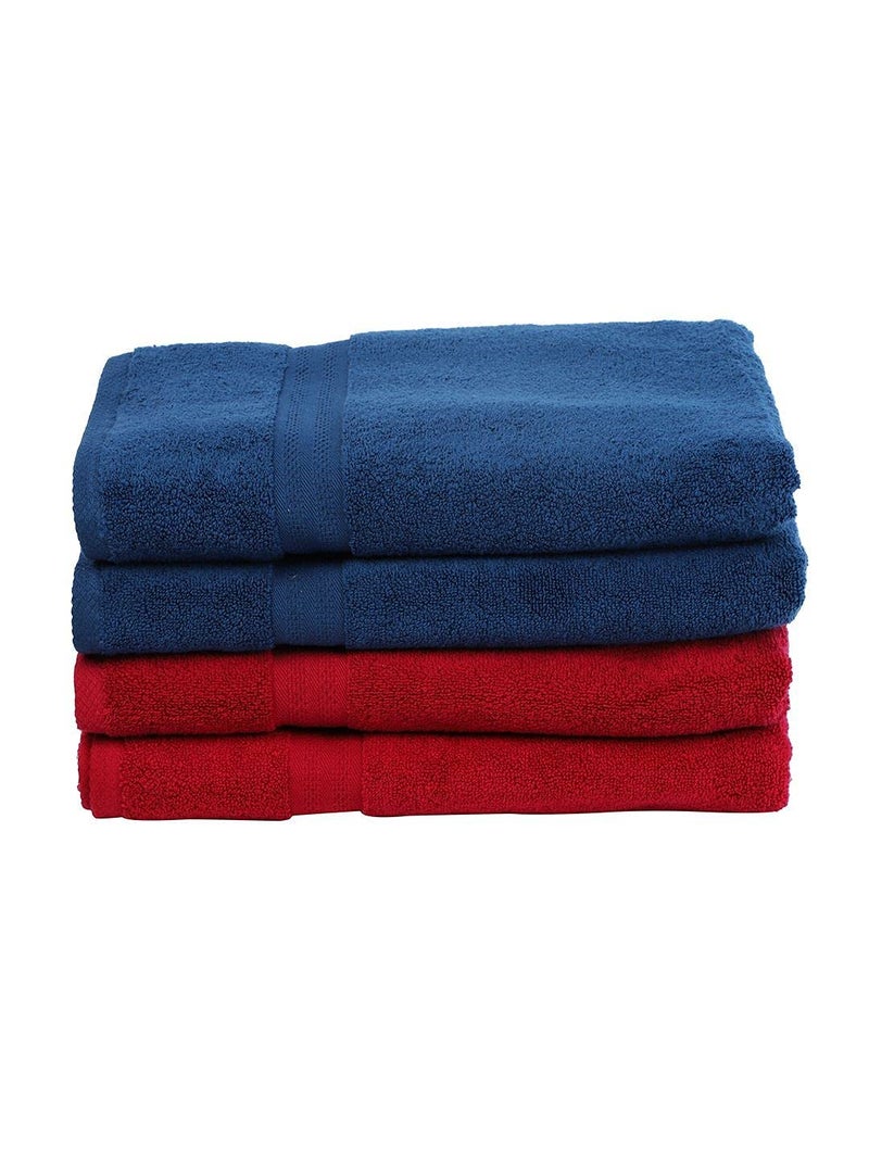 BIANCA Ultra Soft Zero Twist 100 Cotton Towel 4pc Bath Towel Paradiso Super Absorbent Fluffy AeroCore Organic Technology for Men Women Gym Kitchen SolidNavyBurgundy - Image 2