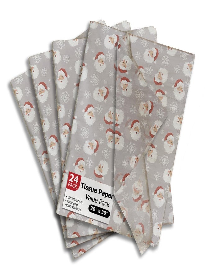 Pro Supply Global Santa Christmas Printed Tissue Paper for Gift Bags or Boxes and Wrapping - Winter Holiday Bulk Decorative Art Tissue Paper for Packaging and Gifting | 24 Sheets 20" x 30" - Image 1
