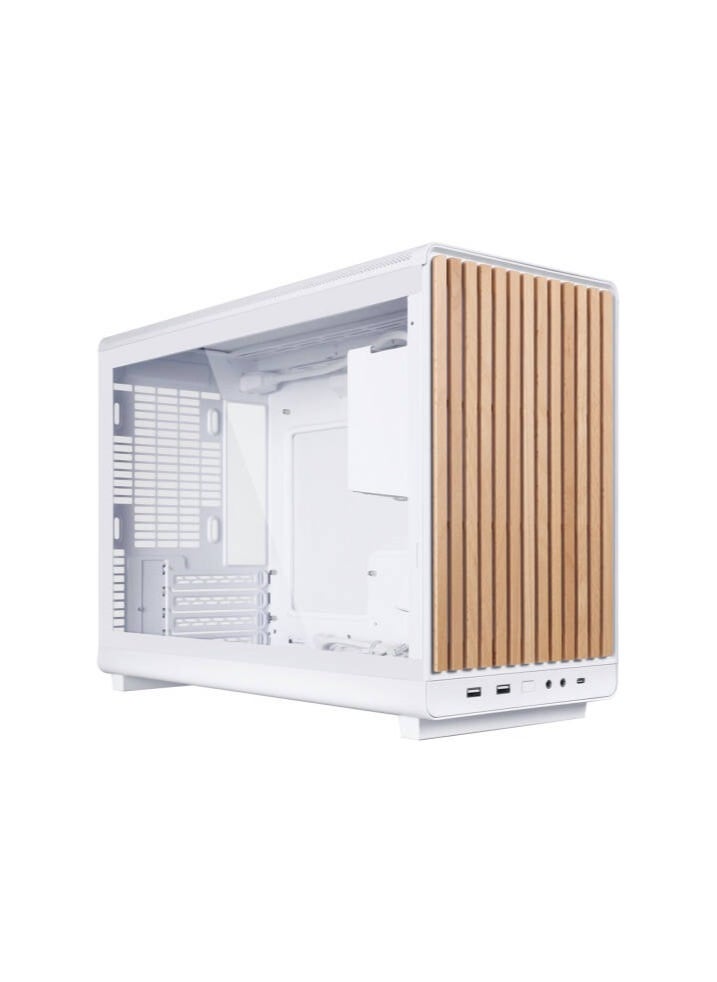 LIAN LI A3-mATX Computer Case, Up to 360mm Radiator & 10x Fan Support, Mesh & Tempered Glass Panels, 26.3L Minimalistic Sleek Design, White (Wood Edition) | A3-mATX-WDG  - Image 1