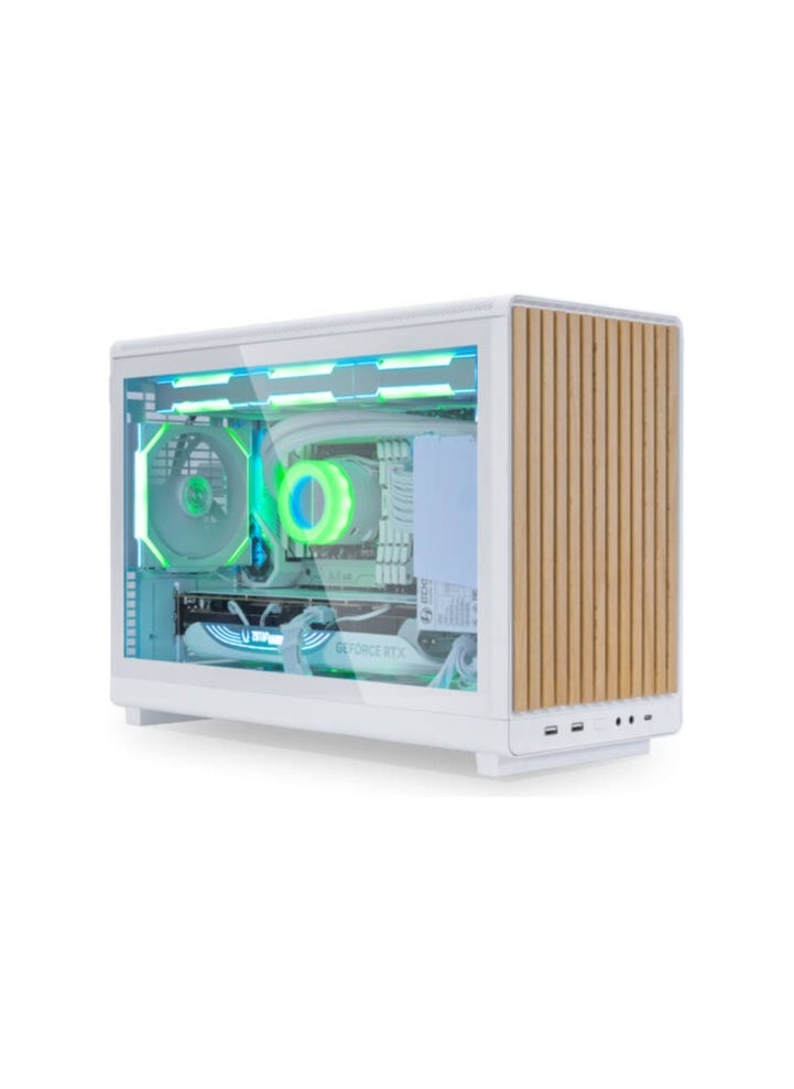 LIAN LI A3-mATX Computer Case, Up to 360mm Radiator & 10x Fan Support, Mesh & Tempered Glass Panels, 26.3L Minimalistic Sleek Design, White (Wood Edition) | A3-mATX-WDG  - Image 3