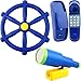 Restroma 3 Pack Kids Playground Accessories Pirate Ship Steering Wheel Plastic Steering Wheel Swingset Telephone Plastic Telescope for Kids Outdoor Playhouse Treehouse Playset Blue - Image 2