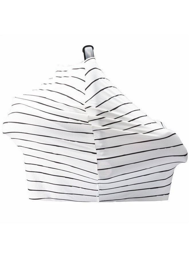 Arnzion Baby Car Seat Covers Neutral Super Soft Stretchy And Breathable Nursing Covers For Newborns With Storage Bag Cute White With Black Hand Drawing Stripes By Arnzion - Image 4