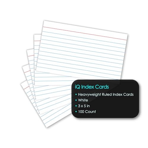 iScholar Index Cards, White, Ruled, 3 x 5 Inches, 100 Card Pack (03501) - Image 3