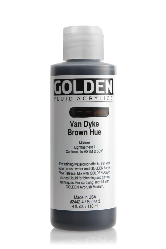 Golden Fluid Acrylic 4 ounce bottle Van Dyke Brown