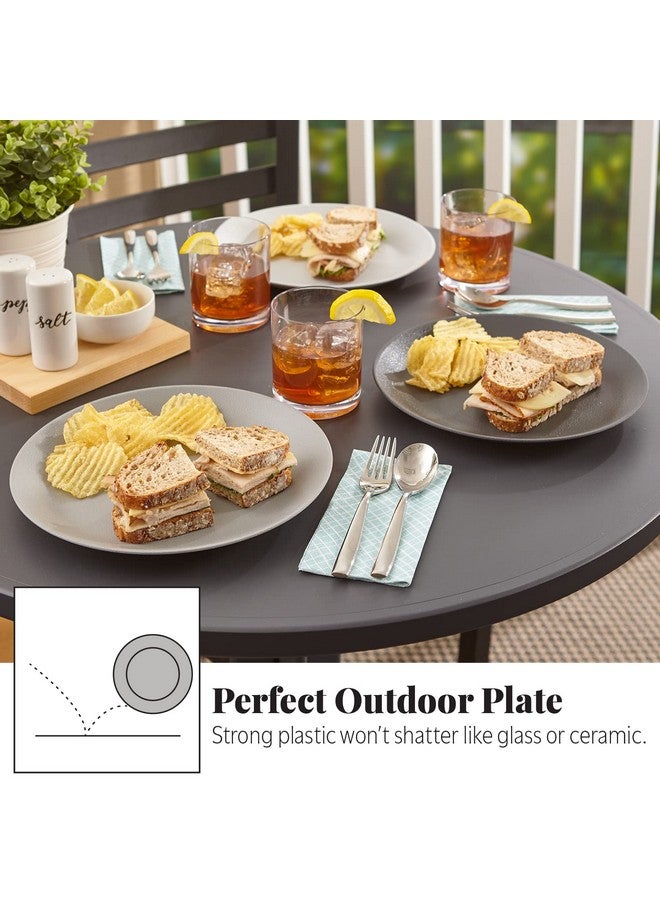 US Acrylic Everest Ultra-Durable Plastic 10 inch Dinner Plates in Grey Stone | Set of 6 Reusable, BPA-Free, Made in the USA, Dishwasher Safe Dinnerware - Image 5