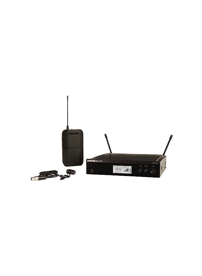 Shure BLX14R/W85 UHF Wireless Microphone System - Perfect for Interviews, Presenting, Theater - 14-Hour Battery Life, 300 ft Range | WL185 Lavalier Mic, Single Channel Rack Mount Receiver | J11 Band