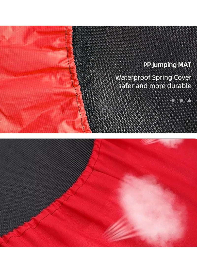 أَرَوْن ترامبولين للأطفال خارجي وداخلي شديد التحمل مع شبكة أمان (140*140*160 سم)، محمول لضمان الترفيه الآمن، يمكن اللعب على الترامبولين لشخصين - Image 4