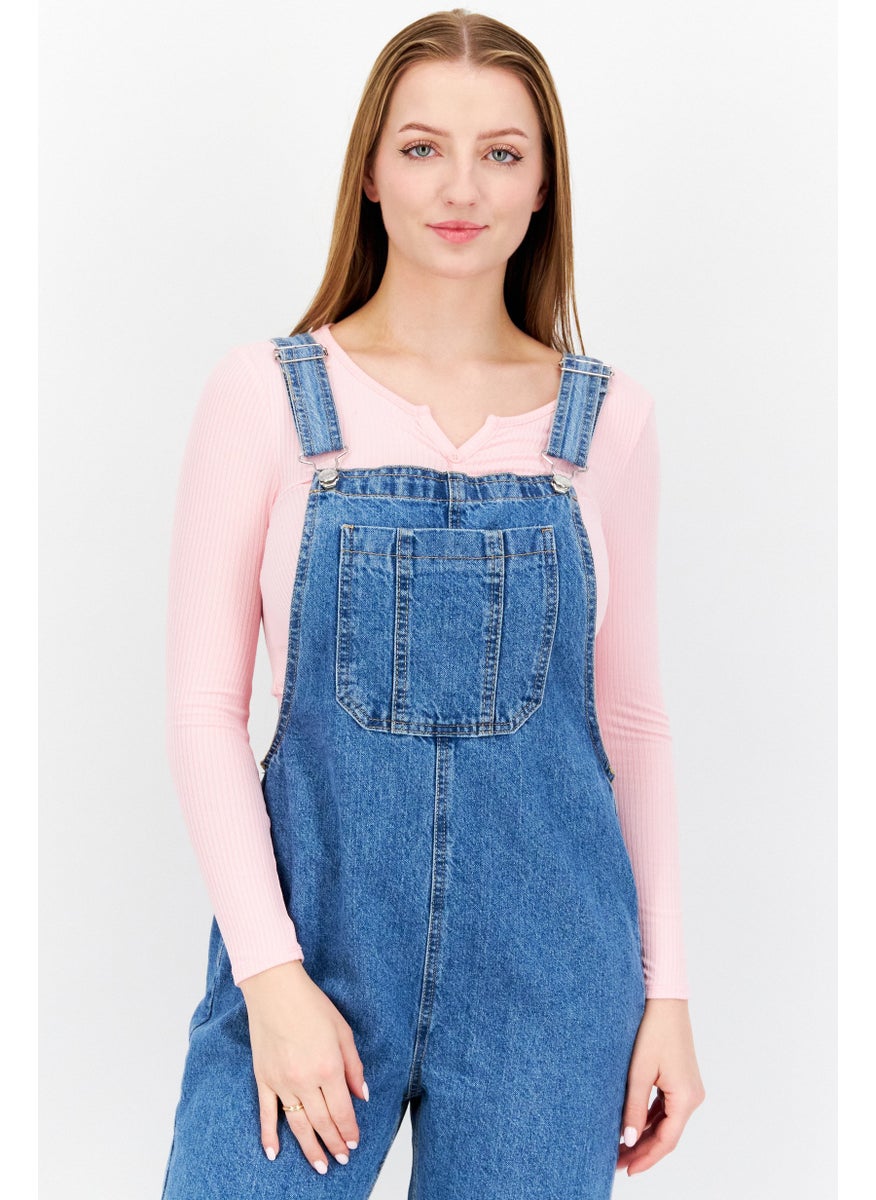 Women Sleeveless Washed Denim Jumpsuit, Blue - pzsku/Z4058623DA0A1F781C9C7Z/45/_/1739715317/a5b749f4-6694-4915-a7cc-95e98a5d932a