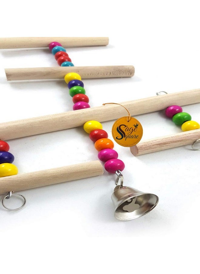 Sage Square Sage Square Giant Playful Natural Wood Bead Swing Toy for Parrot, Budgies, Cockatiel, Lovebird, Budgerigar, Sun Conure, Finch, African Grey, Canary, Cockatoo, Macaw Birds  - Image 5