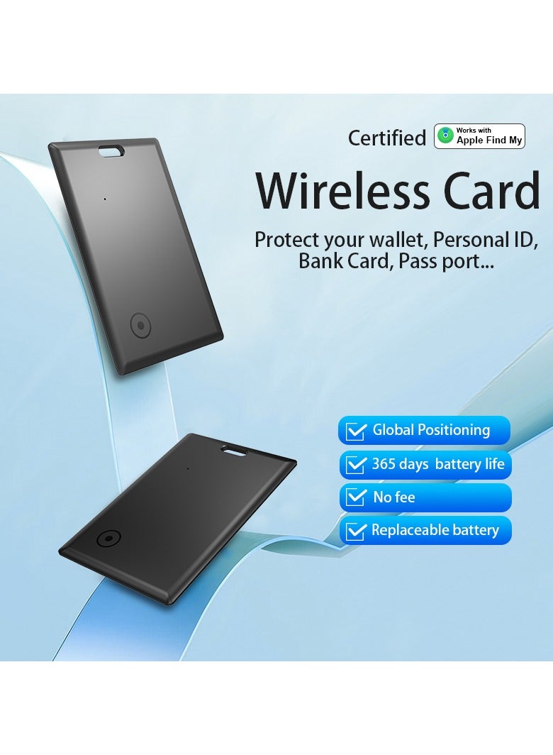 DIDseth Wallet Tracker Card, Work with Apple Find My(iOS Only),Key Finder, Item Locator for Bags, Wallets, Passports, Luggage(Black 1 Pack) - Image 1