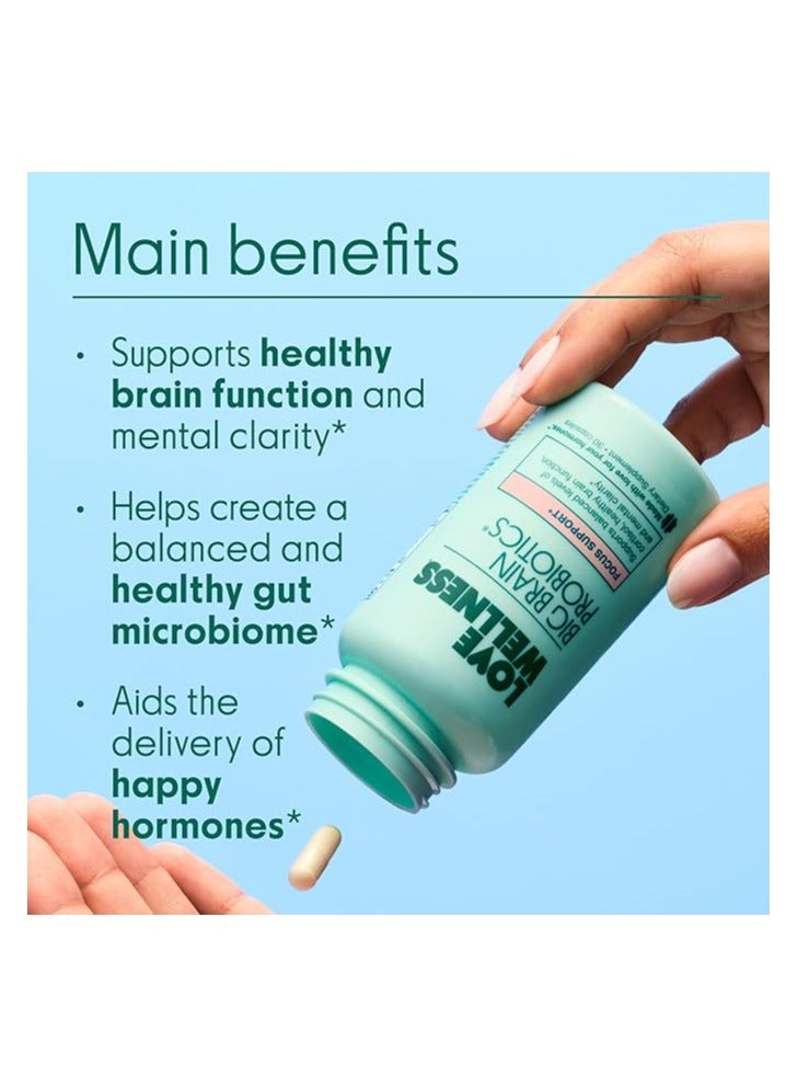Love Wellness Big Brain Probiotics Memory Focus and Mood Support 30 Capsules - Image 3