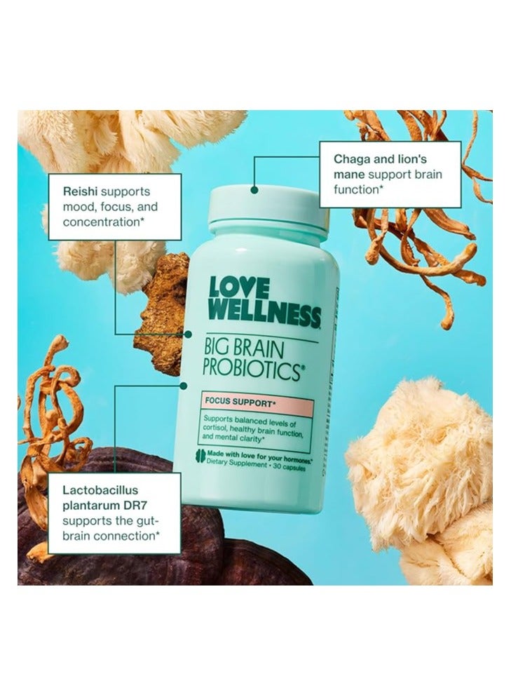 Love Wellness Big Brain Probiotics Memory Focus and Mood Support 30 Capsules - Image 4