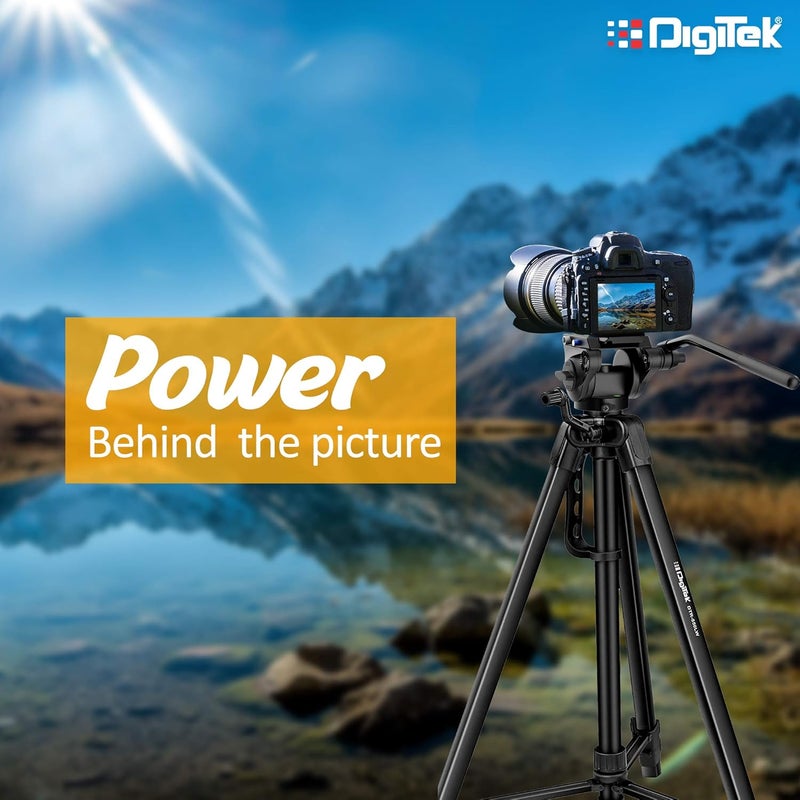 Digitek رأس فيديو احترافي بلاتينيوم (DPVH 110) | رأس سائل مع رأس بان قابل للتعديل بزاويتين | يدعم عدة حوامل ثلاثية وأحادية (سعة التحميل - 10 كجم) - Image 5