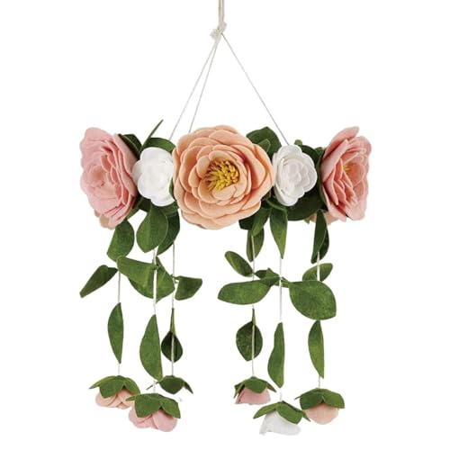 Sorrel + Fern Baby Crib Mobile (Felt Rose) - Baby Nursery Decor - Handmade Floral Decor for Girls - Crib Hanging Toy - Image 1