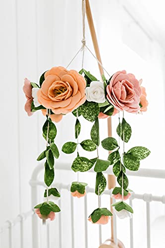 Sorrel + Fern Baby Crib Mobile (Felt Rose) - Baby Nursery Decor - Handmade Floral Decor for Girls - Crib Hanging Toy - Image 4