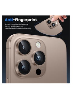Aookay For iPhone 16 Pro / iPhone 16 Pro Max Camera Lens Protector, [Keep Original Shooting] Shatterproof 9H Ultra HD Tempered Metal Glass Camera Screen Protector Cover Film Accessories (Titanium Gold)  - Image 4
