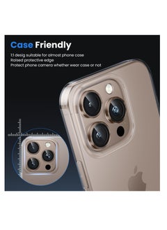 Aookay For iPhone 16 Pro / iPhone 16 Pro Max Camera Lens Protector, [Keep Original Shooting] Shatterproof 9H Ultra HD Tempered Metal Glass Camera Screen Protector Cover Film Accessories (Titanium Gold)  - Image 5