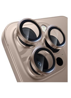 Aookay For iPhone 16 Pro / iPhone 16 Pro Max Camera Lens Protector, [Keep Original Shooting] Shatterproof 9H Ultra HD Tempered Metal Glass Camera Screen Protector Cover Film Accessories (Titanium Gold)  - Image 1