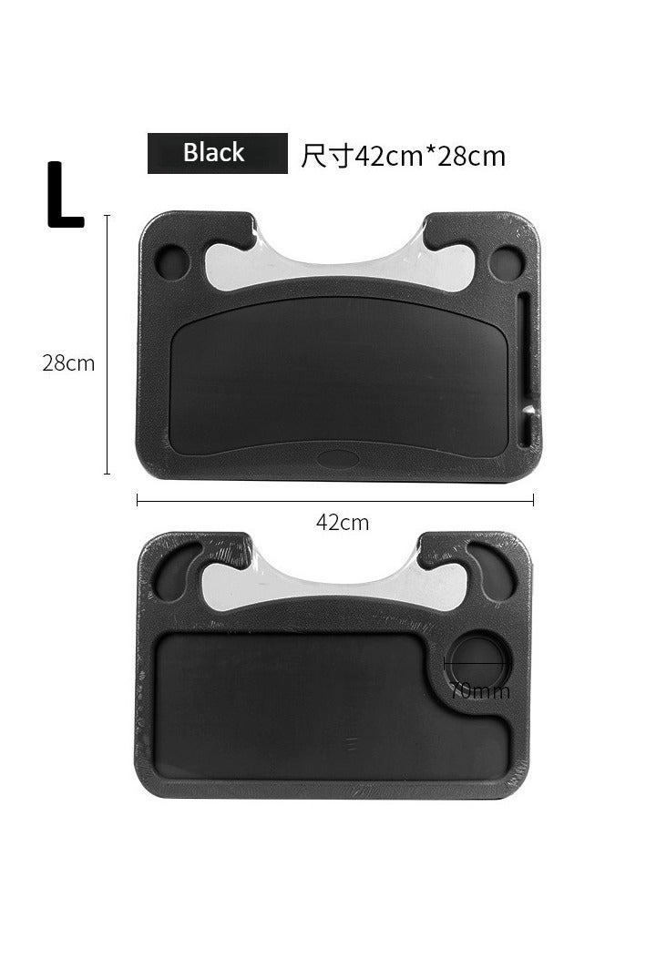 Black Multi-Functional Car Steering Wheel Tray - Foldable Writing Desk & Snack Holder (Parked Use Only) - Image 1