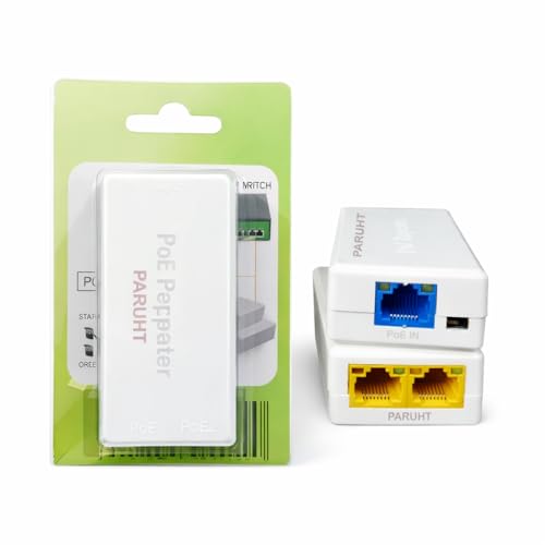 PARUHT POE Repeater 10/100Mbps 1 to 2 POE Extender Networking Device, Supports 2 Cameras up to 100M, External Power not Required, POERE - Image 1