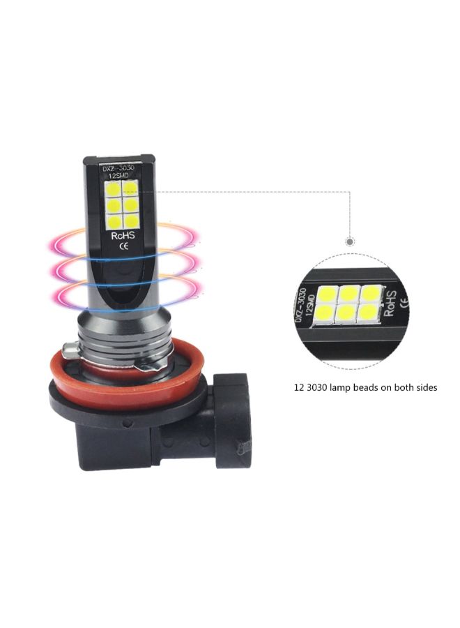 Loquat 2-Piece H8/H9/H11 3030 12SMD Car LED Fog Light - Image 3