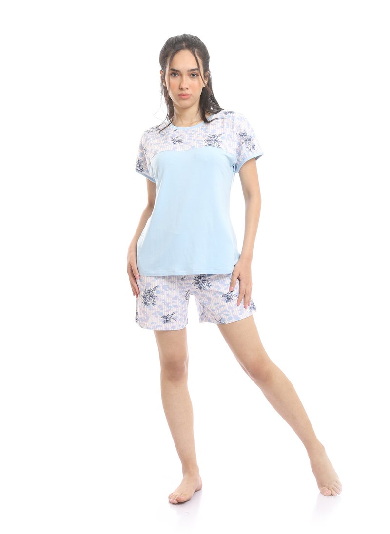 REDCOTTON - Short Sleeves Shirt & Shorts Classic Pajama Set - Image 1