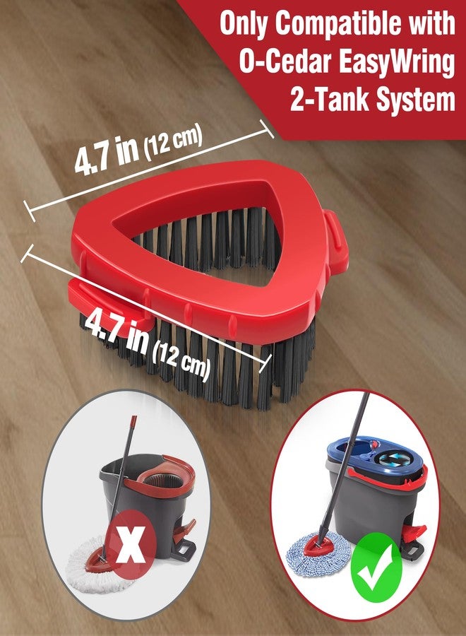 NEWE Scrubber Mop Head, 2 Pcs Scrub Brush Attachments for O-Cedar EasyWring 2 Tank System, Triangle Spin Mop Hard Bristles Cleaning Brush Replacement Accessories for Bathroom Kitchen Pool Tile Floor - Image 2