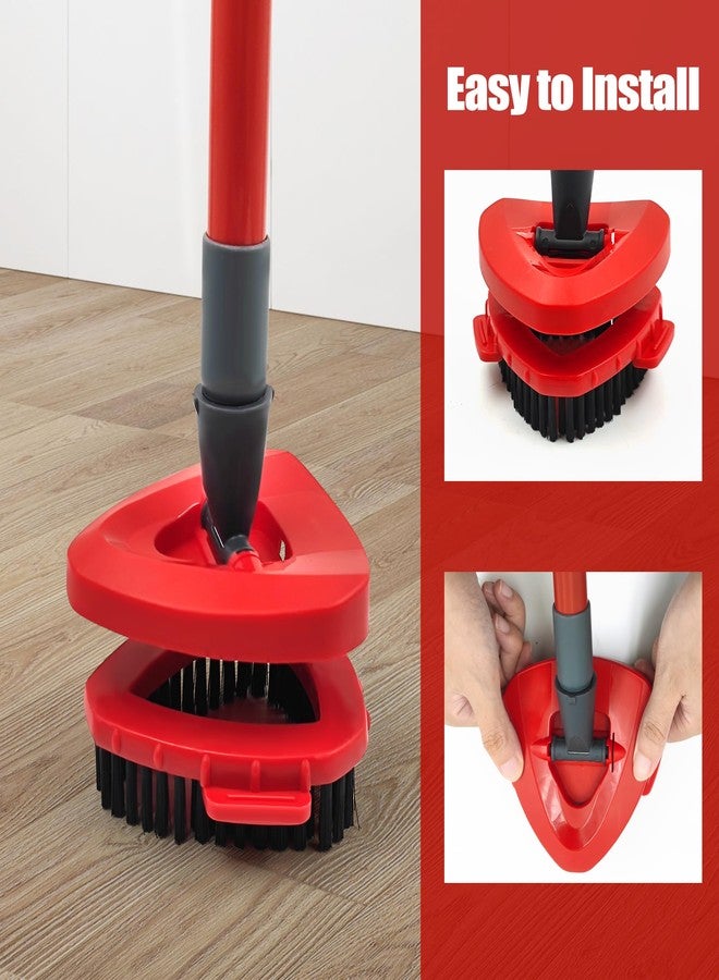 NEWE Scrubber Mop Head, 2 Pcs Scrub Brush Attachments for O-Cedar EasyWring 2 Tank System, Triangle Spin Mop Hard Bristles Cleaning Brush Replacement Accessories for Bathroom Kitchen Pool Tile Floor - Image 4