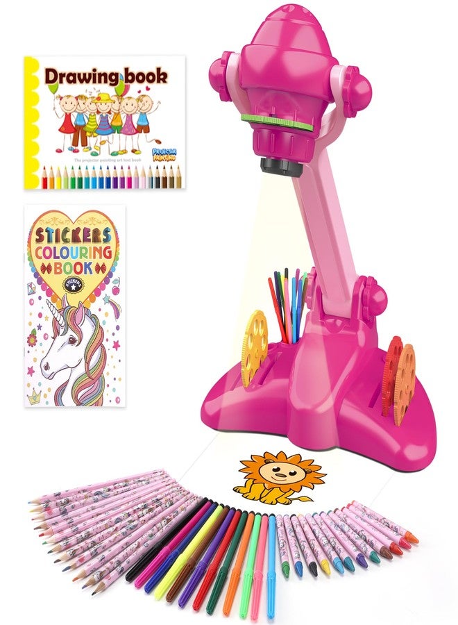 Hoarosall Drawing Projector for Kids Art and Craft Kit Includes Colored Pencils Crayons and Coloring Books Unicorn Drawing Kit Perfect Projector for Drawing Activities - Image 1