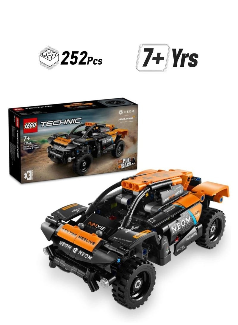 Technic NEOM McLaren Extreme E Race Car Toy For Kids, Boys & Girls Aged 7+ Years Old who Love Model Cars, Off-Road Pull-Back Racing Vehicle Set, Birthday Gift Idea 42166