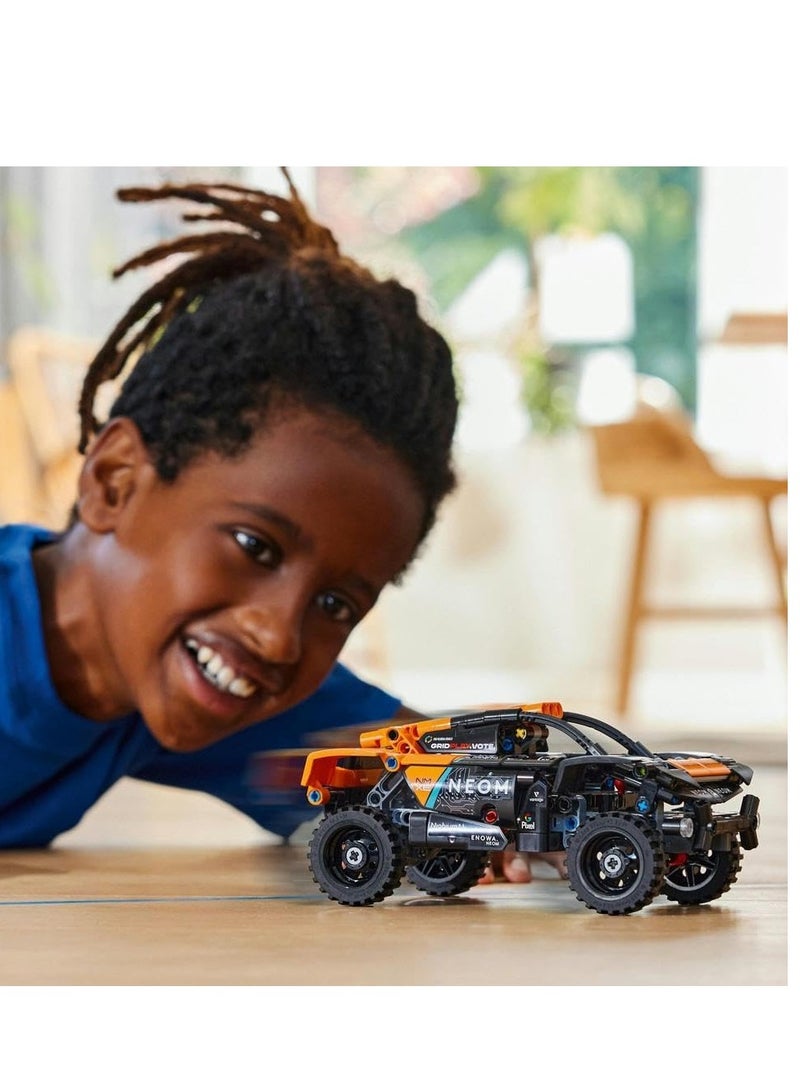 Technic NEOM McLaren Extreme E Race Car Toy For Kids, Boys & Girls Aged 7+ Years Old who Love Model Cars, Off-Road Pull-Back Racing Vehicle Set, Birthday Gift Idea 42166