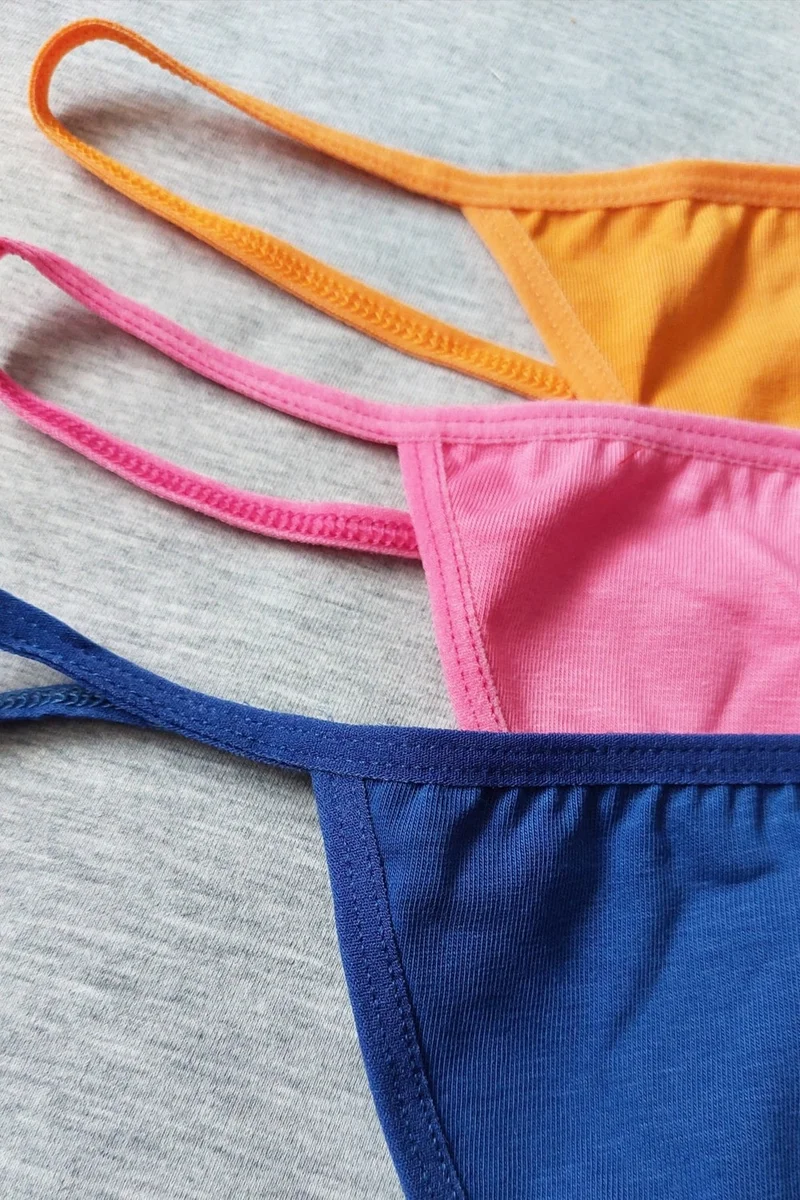 Sensu Women's Stringed Cotton 7-Piece Thong Panties Set - KTS2086