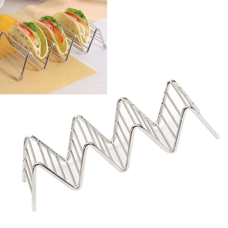 Stainless Steel Taco Holder Stand With 3 4 Grids Perfect For Hot Dogs - Image 3