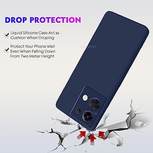 LIRAMARK Silicone Soft Back Cover Case for Oppo Reno 8 (Blue) - Image 5